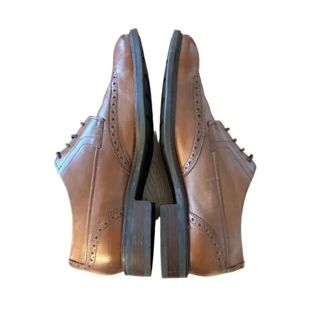 Cole Haan Grand Series Leather Wingtip Derby‎ Brown British Dress Shoes 11.5 M